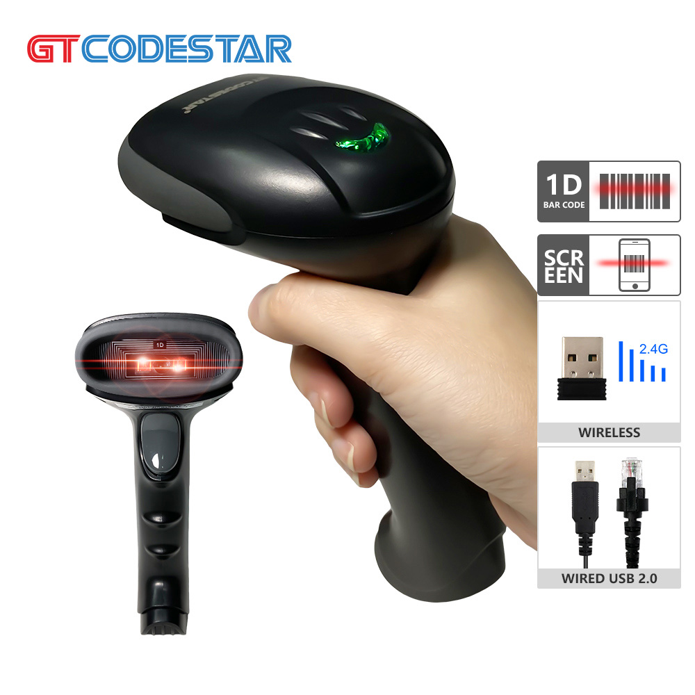 Barcode Scanner Wireless - GTCODESTAR Hoge precisie 1D CCD draadloze