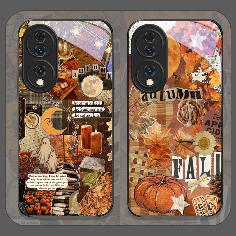 Huawei Mate 60 - Retro herfstbladeren, pompoen en ruitmotief, gehard