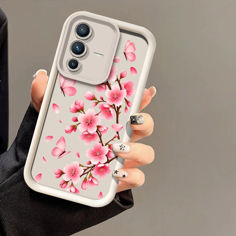 Roze telefoonhoesje met kersen - Vivo V40 recensie en prijs