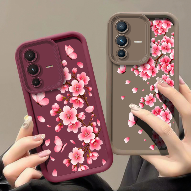 Roze telefoonhoesje met kersen - Vivo V40 recensie en prijs