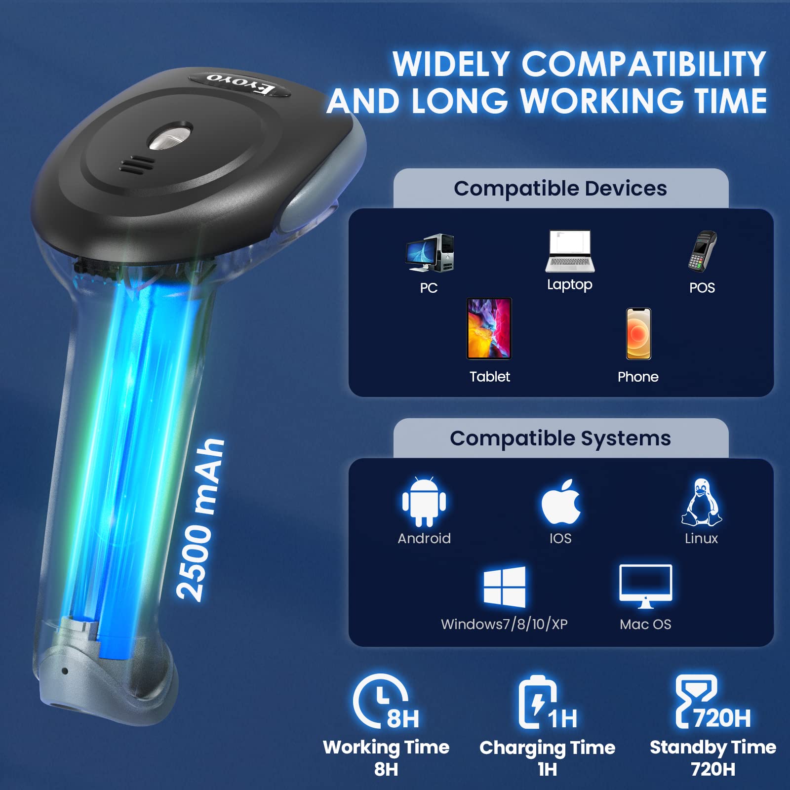 Eyoyo EY-034 2D Bluetooth Barc - Barcode Scanner Wireless recensie en prijs